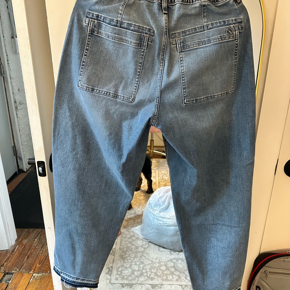 Barrel Patchwork Blue Jeans - image 3